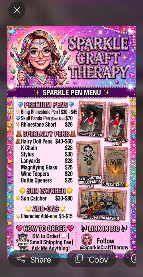 Created by hand Pens, key charms and more